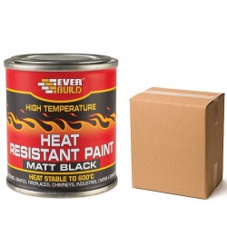 Everbuild Purimachos Heat Resistant Matt Black Paint 125ml Tin Box of 12