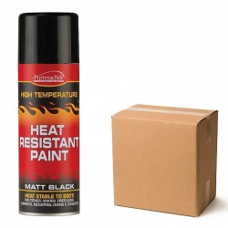 Everbuild Heat Resistant Matt Black Paint Spray 400ml Box of 12