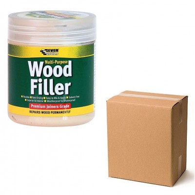 Everbuild Multi Purpose Joiners Grade Colour Wood Filler 250ml Trade Box of 6