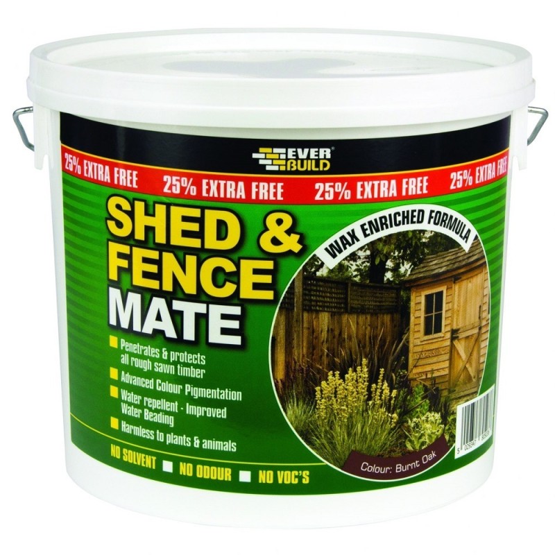 Everbuild FENCEEB5 Shed & Fence Mate Ebony Black Wood Stain 5 Litre