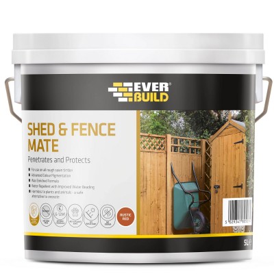 Everbuild FENCERR5 Shed and Fence Mate Rustic Red Wood Stain 5 Litre