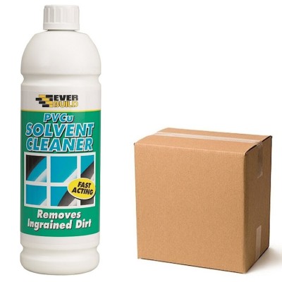 Everbuild PVC-U Plastic Solvent Cleaner 1 Litre PVCS1 Box of 12