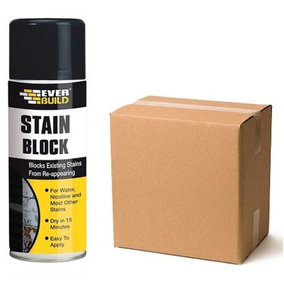 Everbuild Stain Block Spray Paint Stainblock White STAINSTP Box of 12