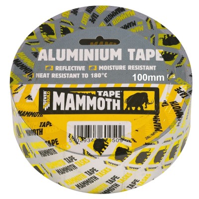 Everbuild Mammoth Aluminium Tape 100mm Silver 482259 2ALUM100