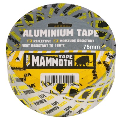 Everbuild Mammoth Aluminium Tape 75mm Silver 482271 2ALUM75