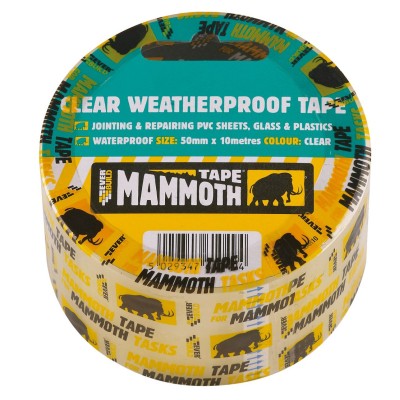 Everbuild Mammoth 50mm Clear Weatherproof Tape 488634 2CLEAR10