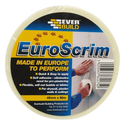 Euro Scrim Self Adhesive Plasterboard Mesh Joint Tape 48mm 484687 2EURO48