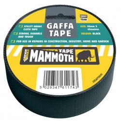 Everbuild Mammoth Gaffa Tape Black 50mm 2VGAFFBK45