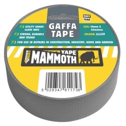 Everbuild Mammoth Gaffa Tape Silver Grey 50mm 696047 2VGAFFSV45