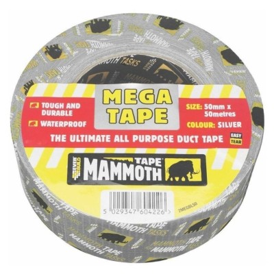 Everbuild Mammoth Mega Waterproof Duct Tape 50mm White 483330 2MEGWE50