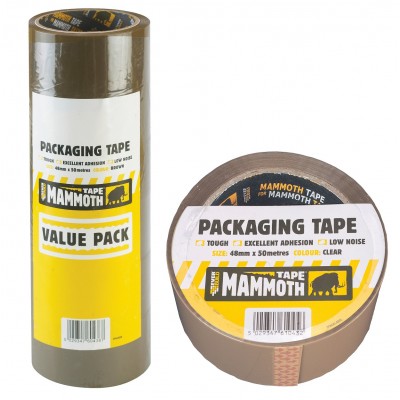 Everbuild Mammoth Packaging Packing Tape 48mm Brown Pack of 6