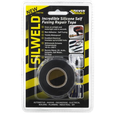 Everbuild SILWELD BLACK Incredible Silicone Self Fusing Repair Tape 484806