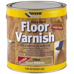 Everbuild Floor Varnish Clear Gloss 750ml 488529 FLOORVGL07