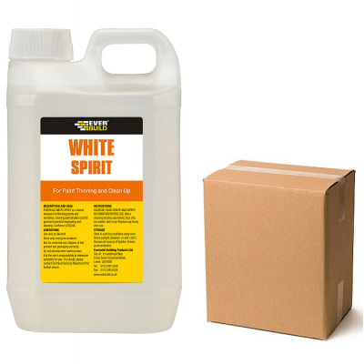 Everbuild Decorators White Spirit Paint Thinner Cleaner 4 Litre Box of 4