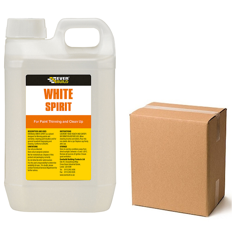 Everbuild Decorators White Spirit Paint Thinner 4 Litre Box of 4