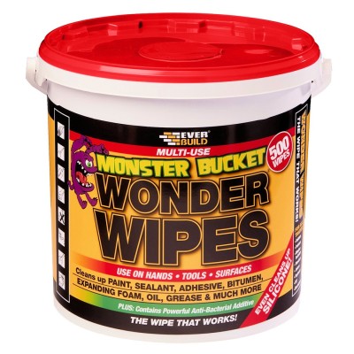 Sika Everbuild Monster Bucket Wonder Wipes 500 Wipe Tub MONSTERW