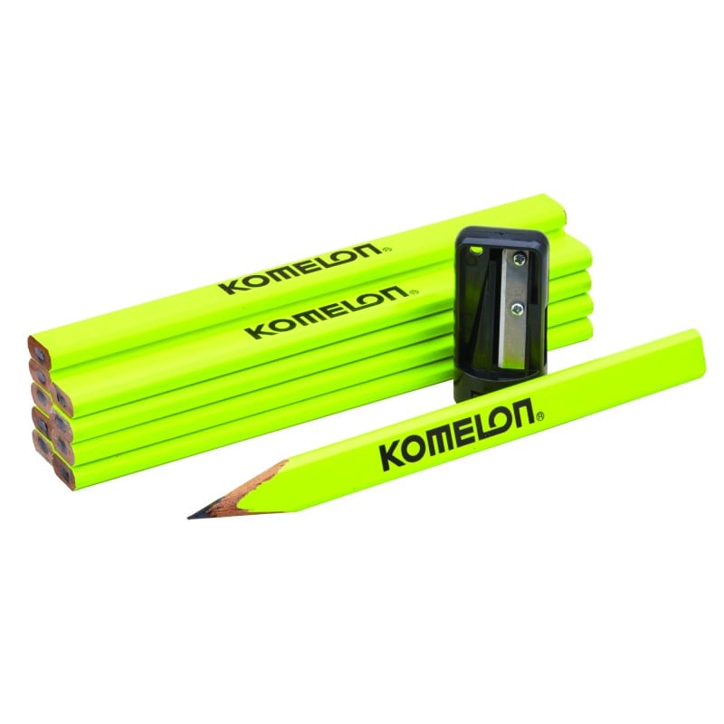 Komelon KCPT10 HB Carpenters Pencils &amp; Sharpener Set XMS25PENCILS