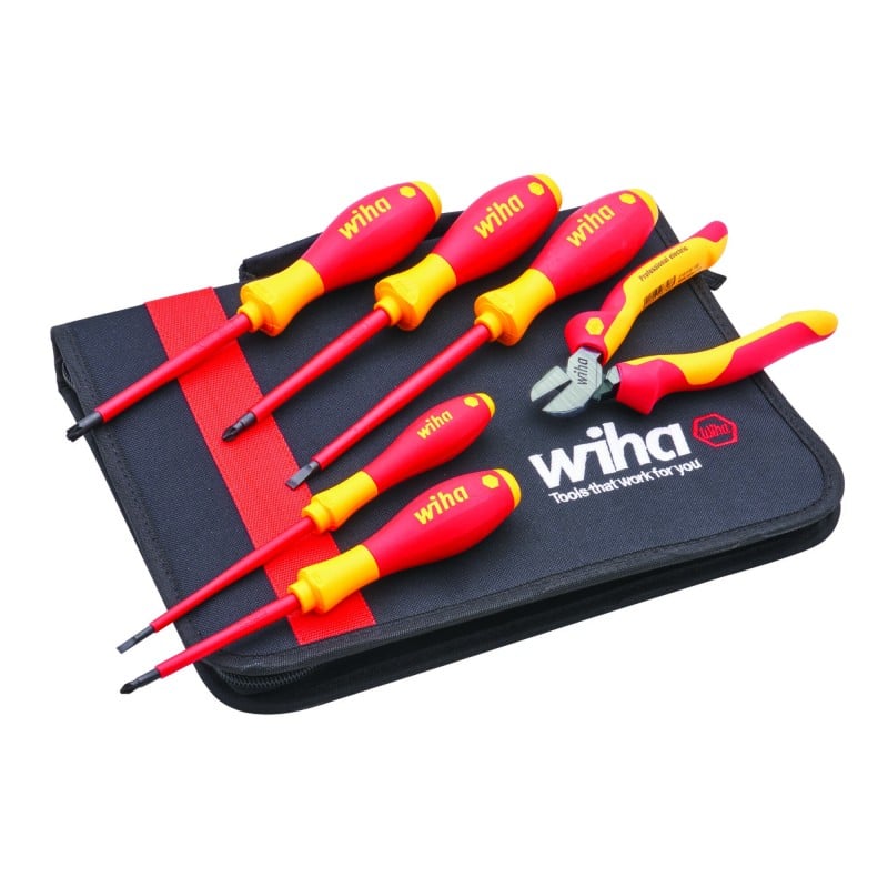 Wiha Electrician's VDE Screwdriver and Plier Set XMS25VDESET