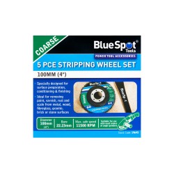 Blue Spot Tools 5 Piece 100mm 4 Inch Coarse Stripping Wheel Set 19645 Bluespot