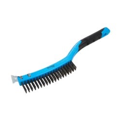 Blue Spot Tools Soft Grip Long Handle Wire Brush with Scraper 22513 Bluespot