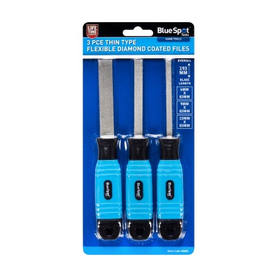 Blue Spot Tools Thin Type 3 Piece Flexible Diamond Coated Files 22651 Bluespot