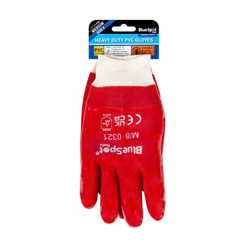Blue Spot Tools Heavy Duty PVC Gloves Medium 23030 Bluespot