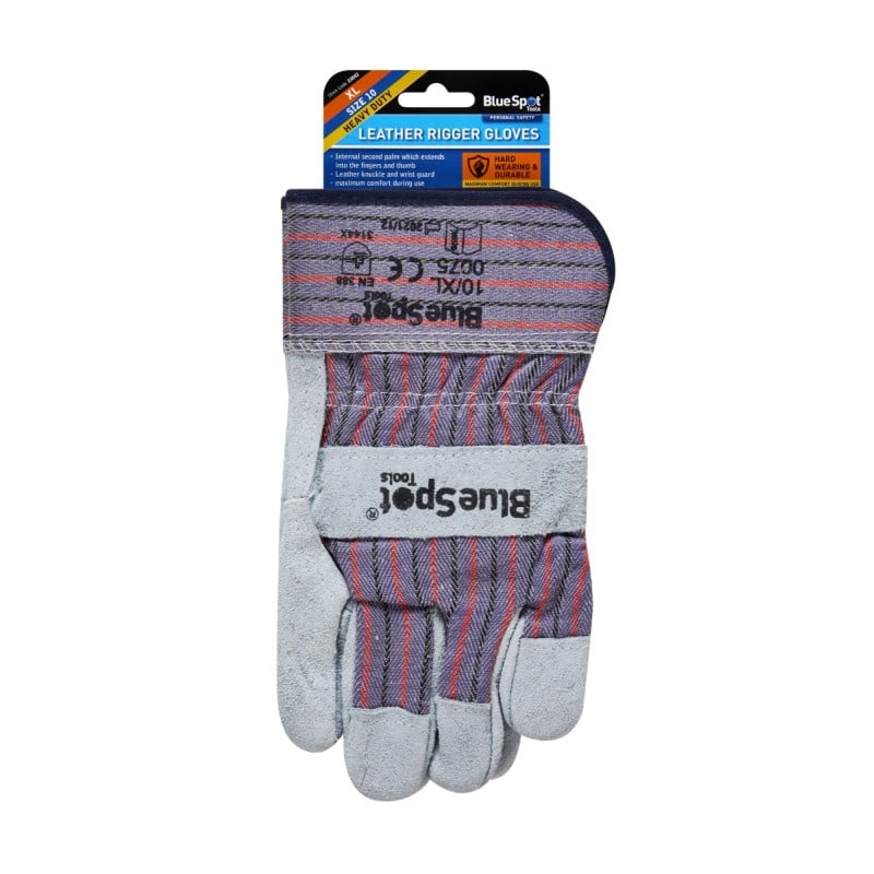 Blue Spot Tools XL HD Leather Rigger Gloves 23042 Bluespot