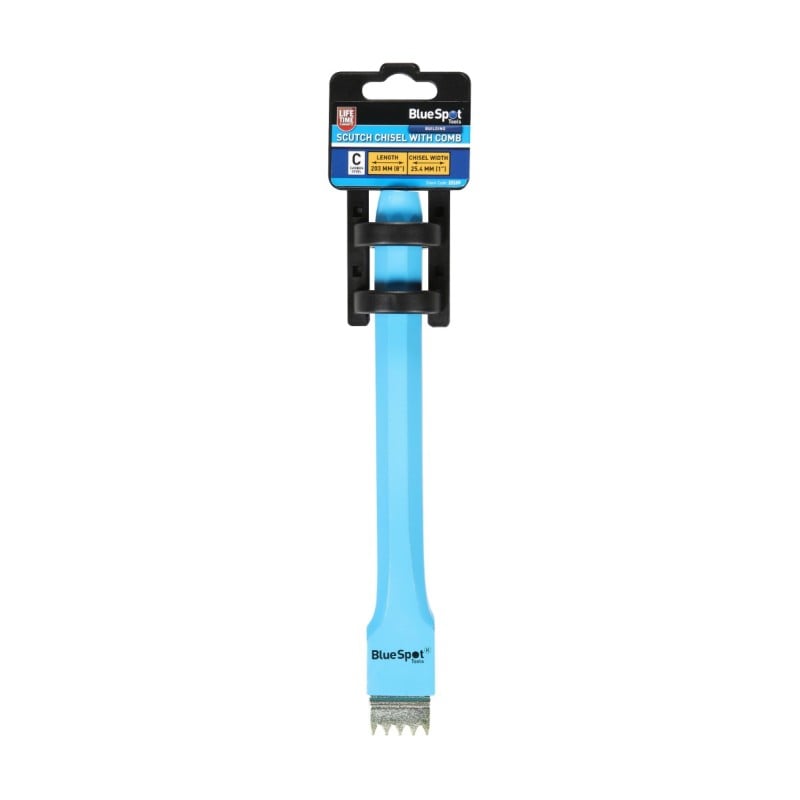 Blue Spot Tools 8 Inch x 1 Inch Scutch Chisel With Comb 25109 Bluespot