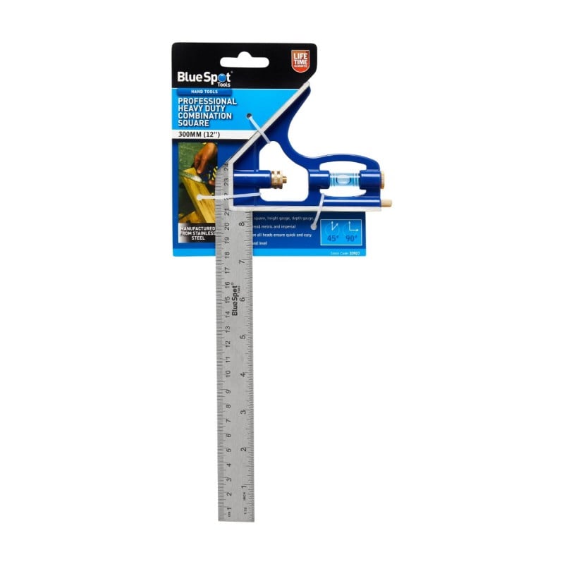 Blue Spot Tools 300mm 12 Inch Professional Combination Square 33927 Bluespot