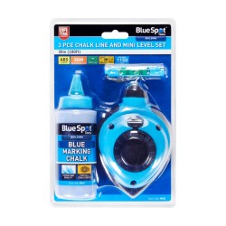 Blue Spot Tools 30m 100ft Chalk Line and Mini Level 3 Piece Set 34631 Bluespot