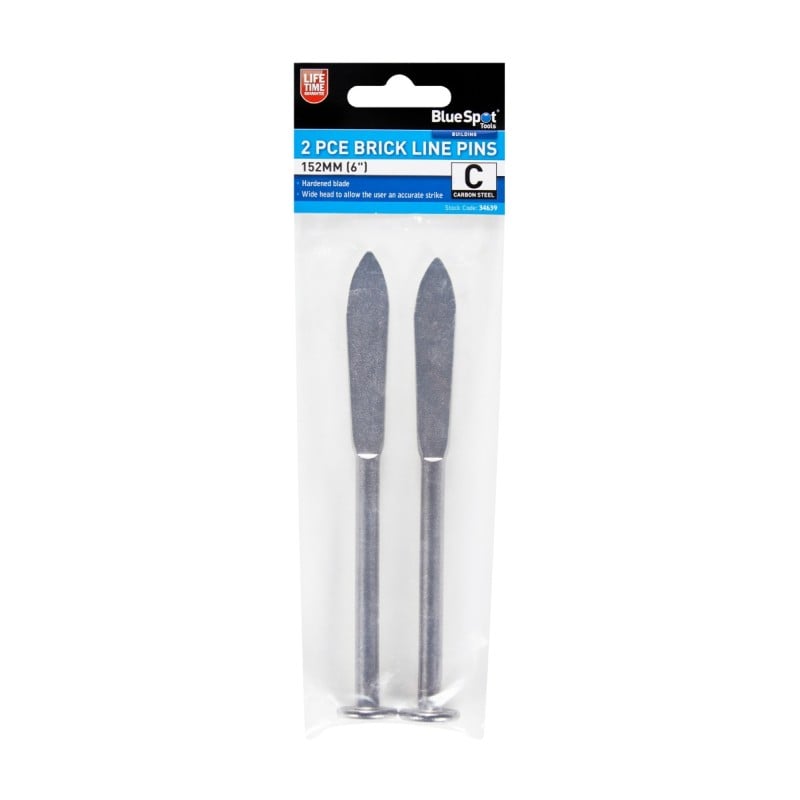 Blue Spot Tools 2 Piece 152mm 6 Inch Brick Line Pins 34639 Bluespot