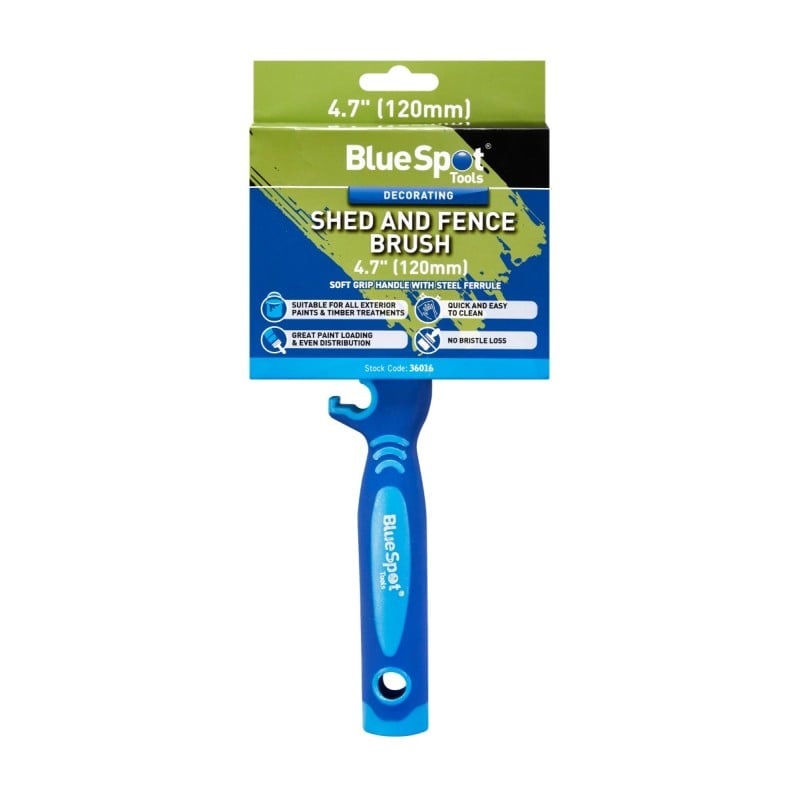 Blue Spot Tools 4.7 Inch 120mm Shed and Fence Brush 36016 Bluespot