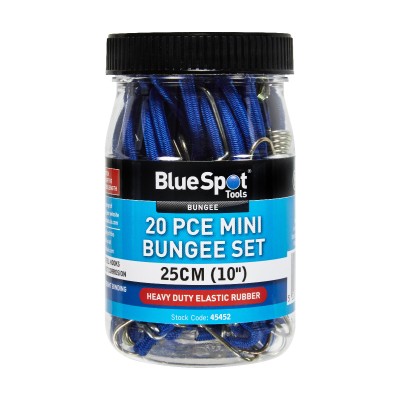 Blue Spot Tools Mini 25cm 10 Inch Bungee 20 piece Set 45452 Bluespot