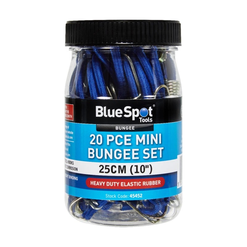 Blue Spot Tools Mini 25cm 10 Inch Bungee 20 piece Set 45452 Bluespot