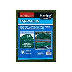 Blue Spot Tools Green 3.6m x 2.4m Tarpaulin 45926 Bluespot