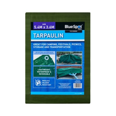 Blue Spot Tools Green 5.4m x 3.6m Tarpaulin 45927 Bluespot