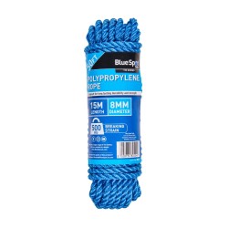 Blue Spot Tools 50FT Polypropylene Rope 8mm x 15 Metres 80424 Bluespot