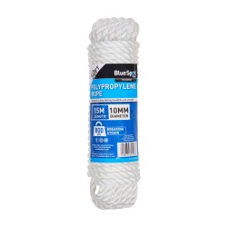 Blue Spot Tools 50FT Polypropylene Rope 10mm x 15 metres 80426 Bluespot