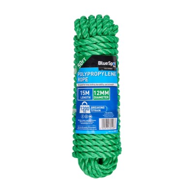 Blue Spot Tools 50FT Polypropylene Rope 12mm x 15 metres 80428 Bluespot