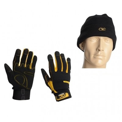 CLC Construction Work Gloves and Beanie Hat PK3015
