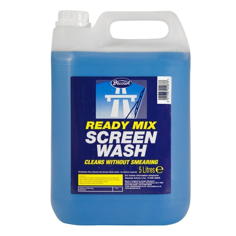 Decosol Ready Mixed Windscreen Screen Wash NoSmear 5 lItre Sealants