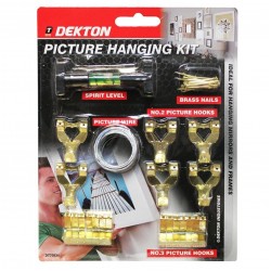 Dekton Picture Hanging Kit Hooks and Level DT70534