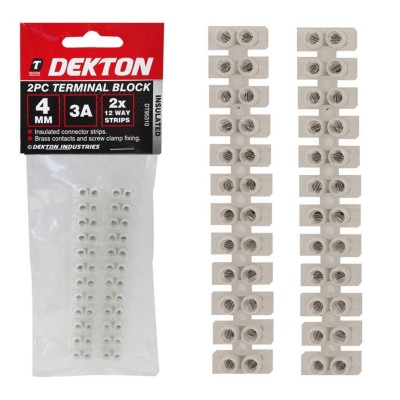 Dekton Cable Wire Terminal Connector Small 3 amp 4mm Block DT95310