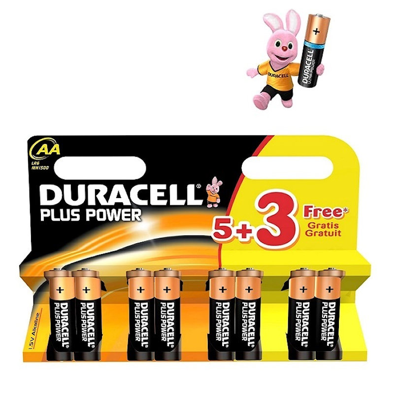 Duracell Plus Power AA Battery 8pk DURAAK8P Sealants and Tools Direct