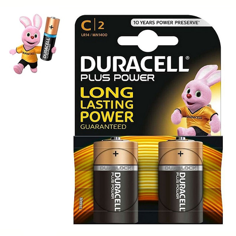 DURACELL Plus Power Size C Battery Twin Pack DURCK2P Sealants and