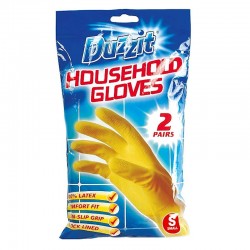 Duzzit Household Latex Gloves Small 2 Pairs DZT1025A