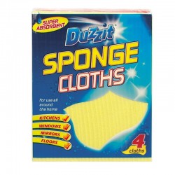 Duzzit Super Absorbent Sponge Cleaning Cloths 4pk DZT016A