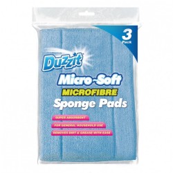 Duzzit Microfibre Sponge Pads Cleaning and Polishing Cloths 3pk
