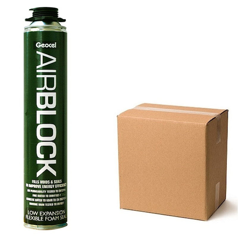 Geocel AirBlock Air Tight Acoustic Expanding Foam 750ml Box of 12