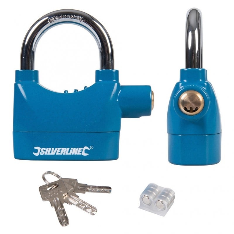 Silverline Ultra Strong 110DB Alarm Padlock 70mm 507205 Sealants and